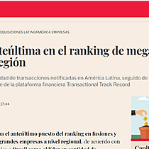 La Argentina, anteltima en el ranking de megafusiones de empresas en la regin